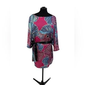 EUC Laundry by Shelli Segal Pink & Blue Dress | Size XL